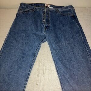 Levi's 501 42x34 straight leg Blue Jeans blank red tab